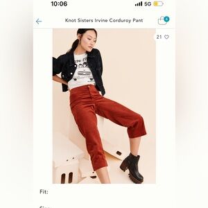 Knot Sisters - Anthropologie corduroy pants